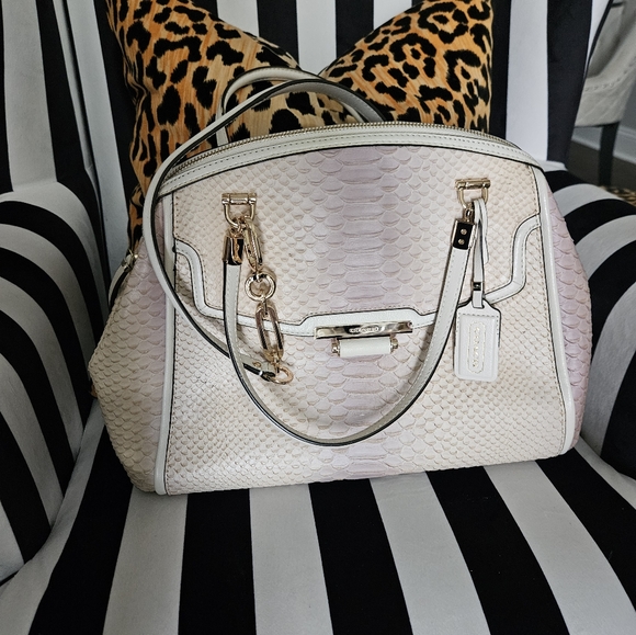 Coach Madison Embossed Python Leather Satchel - Picture 4 of 11